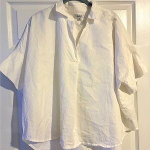 Madewell Woman’s White Pullover Shirt - Relaxed Collar - never worn